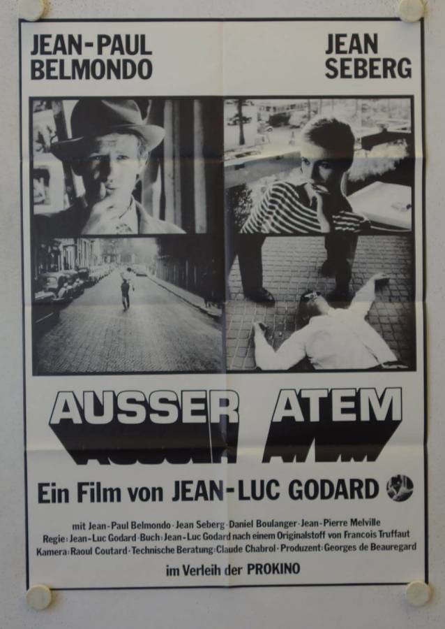Ausser Atem originales deutsches Filmplakat (R80s)